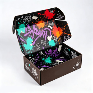 Flip-top Packaging Paper Box <b>Double</b>-sided Printed Corrugated Mask Airplane Paper Thickened Folding Color Box with Logo - Product Image 1