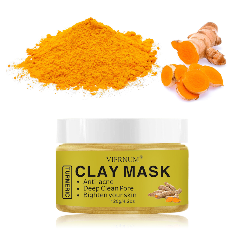 private label anti aging acne treatment face clay mask mud wholesale 120ml organic turmeric vitamin c facial mask mud