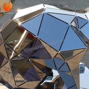 Patung tupai geometris dipoles baja tahan karat instalasi seni Plaza komersial luar ruangan ornamen berdiri lantai besar - Product Image 6