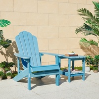 avec porche avant Ensemble d'été Chaise de jardin extérieur au bord de la piscine Chaise Adirondack en plastique HDPE en bois