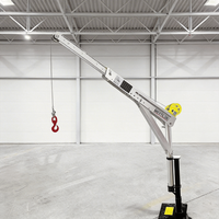Grue à flèche portable CE en alliage d'aluminium, 360 degrés, manuelle/électrique, capacité 400-800 kg, pour bateaux, camionnettes et usage agricole