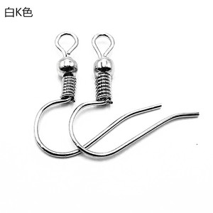 <b>Earring</b> <b>Hooks</b> With Round Beads Metal Curved Ear Wires For <b>Earring</b> Making Gold Silver White K Antique Blue KC Gold - Product Image 5