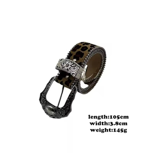Venta al por mayor de alta calidad de impresión de leopardo Y2K decorativo PU cinturón de aleación Vintage fresco Casual de moda personalizado de alta calidad - Product Image 6