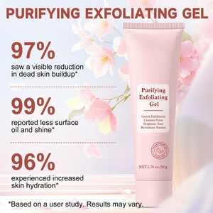 Gel exfoliant doux à base de plantes biologiques de marque privée, formule naturelle pour éliminer les cellules mortes de la peau et la saleté des pores du visage - Product Image 2