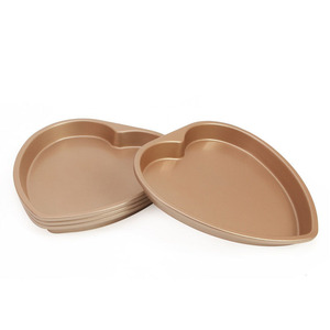 Heart Shaped Cake Pan 8 Inch Non Stick Baking Mold For Oven Use Gold Color - Product Image 3