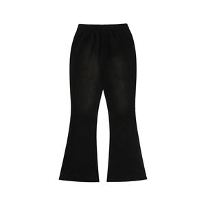 Pantalons de survêtement en molleton à jambe évasée personnalisés en coton 100% Street Wear Impression sérigraphique Pantalons de survêtement pour hommes Pantalons de survêtement à jambe évasée empilés - Product Image 2