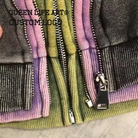 Sweat à capuche unisexe Verdant Strokes personnalisé avec fermeture éclair, double ou triple couche, en coton épais 300g, molleton bouclette français, coupe oversize pour homme
