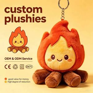 Llavero de peluche miniatura para exteriores con diseño de llama de hoguera para camping, fabricado en masa, para regalo, mercancía y suministro para campamentos en la naturaleza, venta al por mayor - Product Image 1