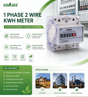 Compteur d'énergie électronique monophasé haute précision EBASEE, compteur KWH sur rail DIN, 230V 5(100)A, compteur d'énergie analogique