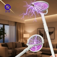 Lampe anti-moustiques électrique rechargeable 2-en-1 pliable, tue-insectes portable avec lumière rotative à 180° en PP pour la maison