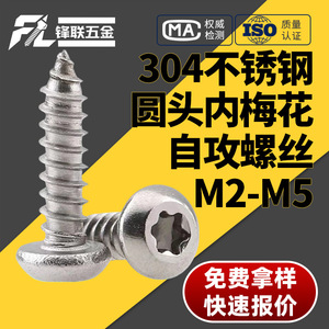 Tornillos Autorroscantes Torx de Cabeza Redonda de Acero Inoxidable 304 Fenglian M2-M5 Resistentes a la Corrosión para la Industria de la Construcción - Product Image 1
