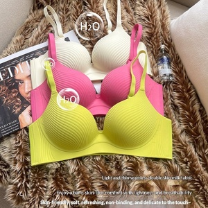 Soutien-gorge push-up confortable sans armatures pour femmes, effet minceur pour poitrines généreuses, couleur unie, sans coutures, style coquille de <span class=keywords><strong>sirène</strong></span> - Product Image 3