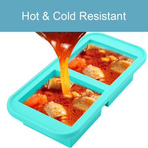 Four lave-vaisselle <span class=keywords><strong>Silicone</strong></span> soupe congélateur moule conteneur nourriture congélation Cubes plateau de rangement <span class=keywords><strong>avec</strong></span> <span class=keywords><strong>couvercle</strong></span> - Product Image 5