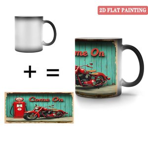 Taza de Sublimación DIY de 11 oz, Taza Mágica de Cerámica Negra Esmerilada que Cambia de Color con el Calor - Product Image 4