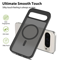Coque de téléphone sans fil magnétique effet cuir argenté pour Google Pixel 9 9 Pro XL – Étui de protection premium pour mobile – Vente en gros