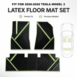 Protector para Todo Clima, Alfombrillas de Piso para Automóvil 3D con Borde Extendido para Tesla Model 3 2017-2025, Juego de 3 Alfombrillas de Goma Delanteras y Traseras - Product Image 2