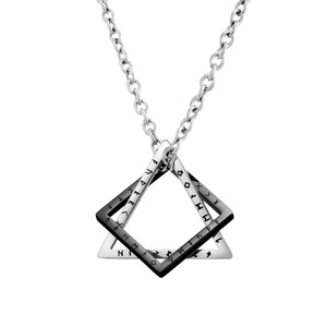 Collier minimaliste nordique viking géométrique triangle carré en acier titane, bijou unisexe, cadeau - Product Image 5
