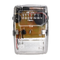 Mini radio portable transparente rétro, double bande FM/AM, récepteur de tuning, voyage, randonnée, prison, bureau, personnalisable