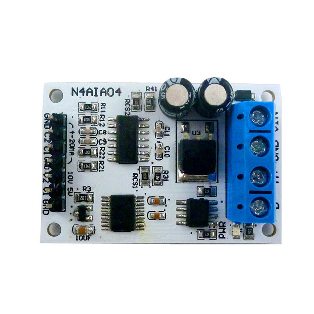 RS485 Power Driver Modules N4AIA04 Neutral 4-20mA Analog Collector ADC Modbus RTU 03 06 Function Code Voltage Current