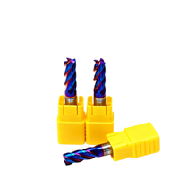 Fraise à queue en carbure à 3 cannelures, revêtement Nano Blue TiSiN, pour routeur CNC, à haute capacité d'évacuation des copeaux, pour l'usinage de l'aluminium et du cuivre