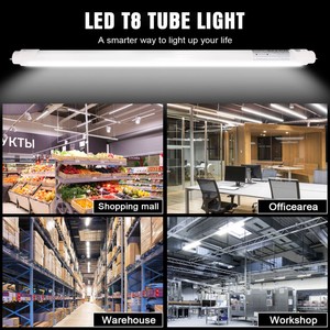Tube LED haute luminosité 140 lm/W, 8 pieds (96 pouces), remplacement T8, éclairage commercial pour garage et entrepôt, homologué DLC ETL - Product Image 3
