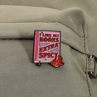 Broches en émail du club de lecture SPICY, je préfère mes livres très épicés, broche humoristique de lecture, bijoux pour sac à dos, revers, vente en gros