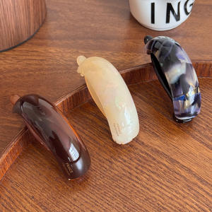 Pince à cheveux pour femmes à l'acide acétique Étiquette dorée de tempérament simple coréen - Product Image 2