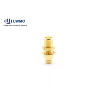 Serie SMA macho/hembra conector de cable RF SMA hembra soldadura montada en mamparo para cable 141