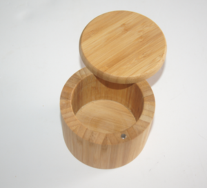 Bamboo Round Eco-Friendly Salt <strong>Spice</strong> Container <strong>Box</strong> - Product Image 2