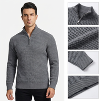 Pull en tricot surdimensionné chaud d'hiver personnalisé FNJIA pour hommes, collection de fabricants de pulls de golf en coton