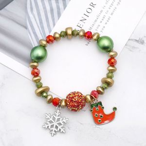 Nouveau Bracelet de Noël Père Noël Bonhomme de Neige Thème Bonbons, Conception Artisanale en Alliage Perlé, Meilleure Vente, Souvenir Touristique Européen de Yiwu - Product Image 2