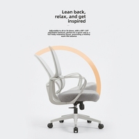 Chaise de bureau ergonomique en tissu maillé respirant avec soutien lombaire, réglable en hauteur, pivotante, confortable pour une utilisation prolongée