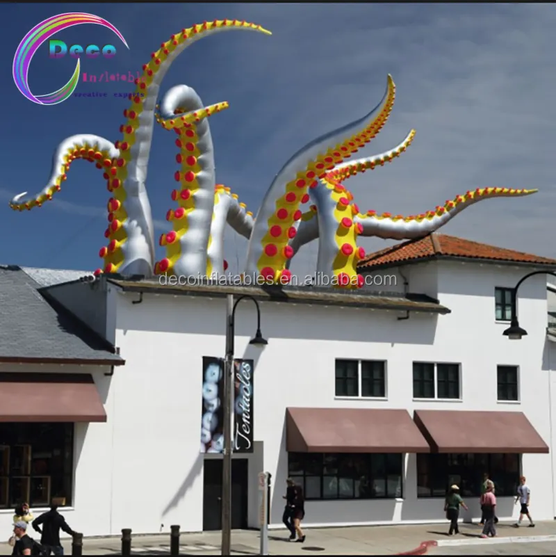 Gebäude-Dekoration aufblasbares Tiermodell riesiger aufblasbarer Oktopus-Zapfen