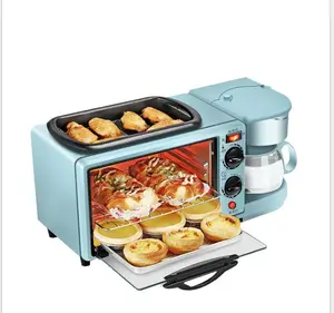 בית רב-פונקציה שלוש-in-one ארוחת בוקר מכונת קפה תנור טוסטר מסחרי מיני חשמלי תנור חביתת מתנה
