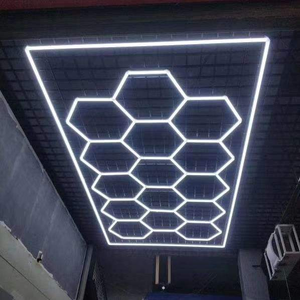 Best Seller 6500k Aluminum Hanging <b>Led</b> <b>Light</b> Fast Delivery For Shop & <b>Workshop</b> Decoration Honeycomb Design With Remote Control - Product Image 2
