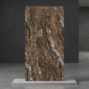 Serabia Brown Polished Glazed Porcelain Tiles Marble Look 24x48inch Premium Floor <b>Wall</b> Slab Tile - Product Image 2