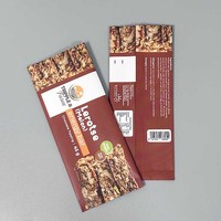 Sachet d'emballage plat en plastique à scellage arrière en aluminium pour barres énergétiques au chocolat, poudre protéinée, bonbons, biscuits, bonbons gélifiés, avec impression personnalisée et scellage thermosoudé