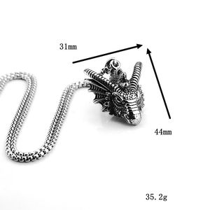 จี้หัวมังกรสแตนเลสผู้ชาย 3D พังก์สร้อยคอแฟชั่นเครื่องประดับ - Product Image 5