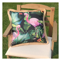 Nouveau coussin décoratif de luxe Tropical imperméable pour jardin intérieur avec plumes de canard imprimées, coussin d'extérieur