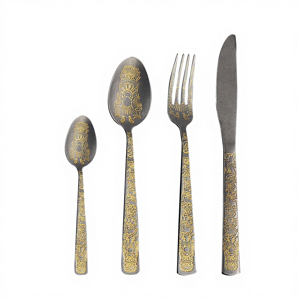 Gold-painted four-piece set