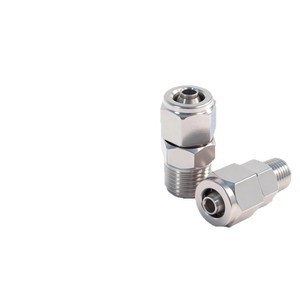 304 Stainless Steel <b>Quick</b> Connect Straight Through <b>Connector</b> External Thread Pneumatic Tube Fitting 4 Point ZG - Product Image 1