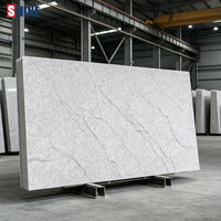 Panneau en pierre de quartz stabilisé aux UV résistant aux intempéries 15 mm pour la décoration paysagère extérieure.
