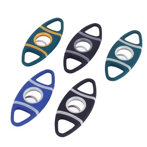 2021 tijeras cortador de puros puro venta al por mayor de accesorios de Metal de doble hoja de plástico cortador de puros guillotina - Product Image 2