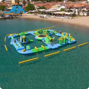 Aqua Park Gebraucht Schwimmender aufblasbarer schwimmender Wasserpark Wasserspiele Springender Türsteher Günstige aufblasbare Plattformen Wasser trampolin