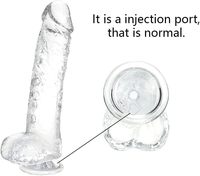 Dildo Realista Pequeño y Transparente de 6 Pulgadas, Impermeable, con Ventosa, Juguete Sexual para Adultos para Mujeres/Hombres, Uso en Punto G y Anal