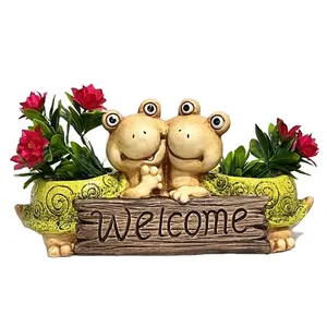 Outdoor Ceramic Balcony Garden Frog Succulent Decorated Animal Planter Flower Pots