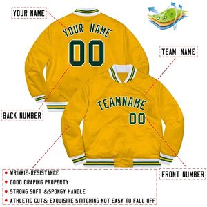 Custom Baseball <b>Jacket</b> Varsity Letterman Bomber Coat Personalized Sports Sweatshirt <b>Men</b> Women Youth Autumn Breathable Turn-down - Product Image 2