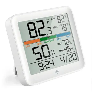 Digitale Indoor Thermometer En Hygrometer Met Nauwkeurige Temperatuur Vochtigheid Monitor Meter En Touch Lcd Backlight