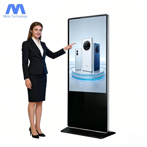 Afficheur publicitaire numérique MIDA 55 pouces 4K à écran tactile LCD, pour intérieur/extérieur, sur pied, avec haut-parleur intégré, pour ascenseur - Product Image 1