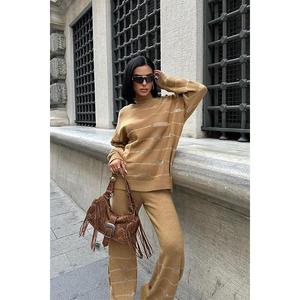 Ensemble de pulls en tricot pour femmes Ellery 9970, imprimé pailleté, tissu tricoté anti-boulochage - Product Image 6